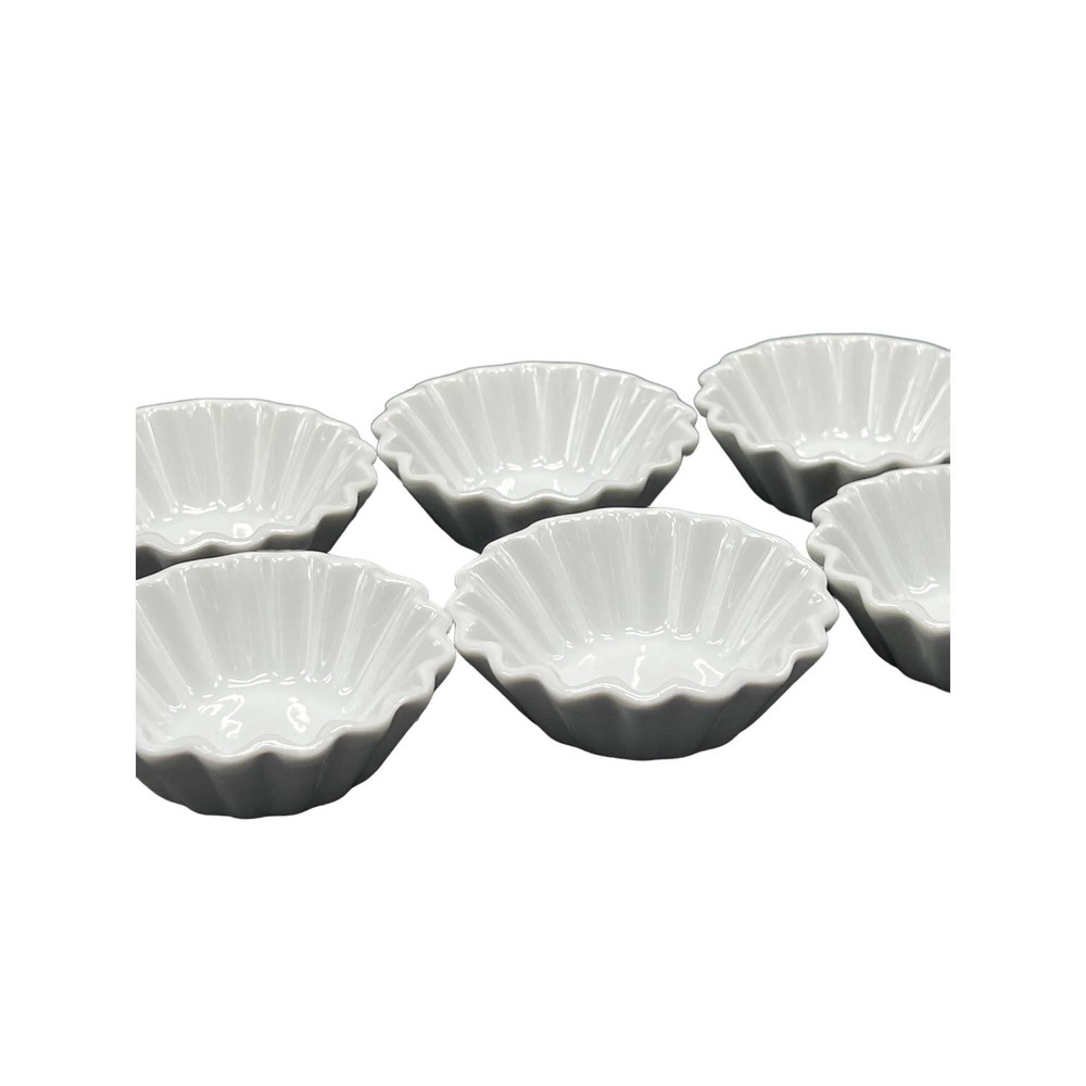 Crate & Barrel Tartlet Baking Molds Set of 6 White Stoneware - Never Used